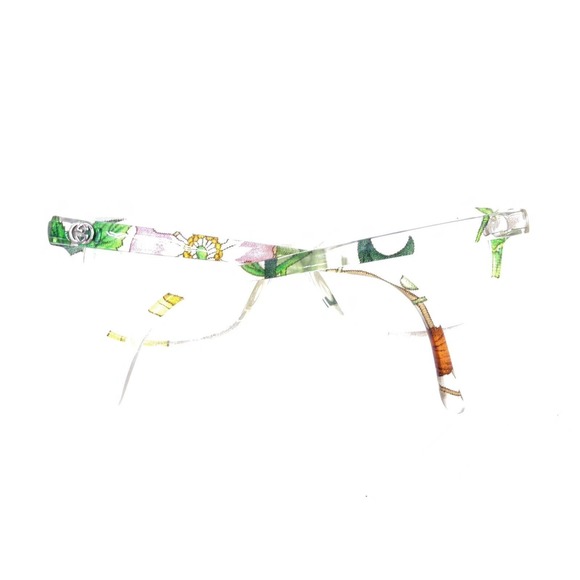 Gucci GG 3699/N ZE5 Clear Floral Eyeglasses Frames 54-15 140 Italy Designer - Picture 11 of 12